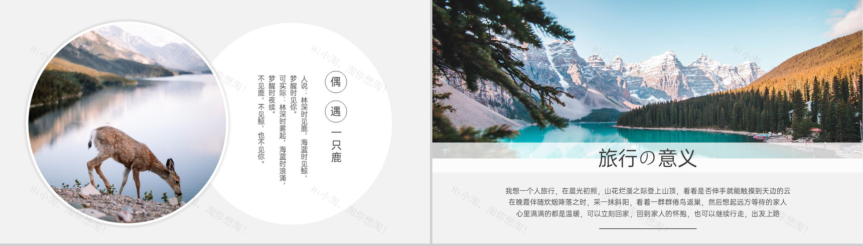 白色文艺简约风心灵之旅一个人旅行的意义PPT模板-5