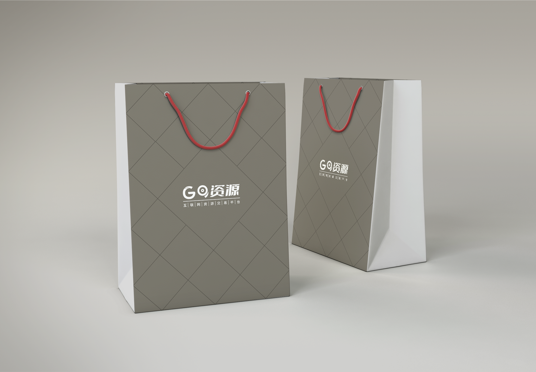 灰色手提袋样机模版