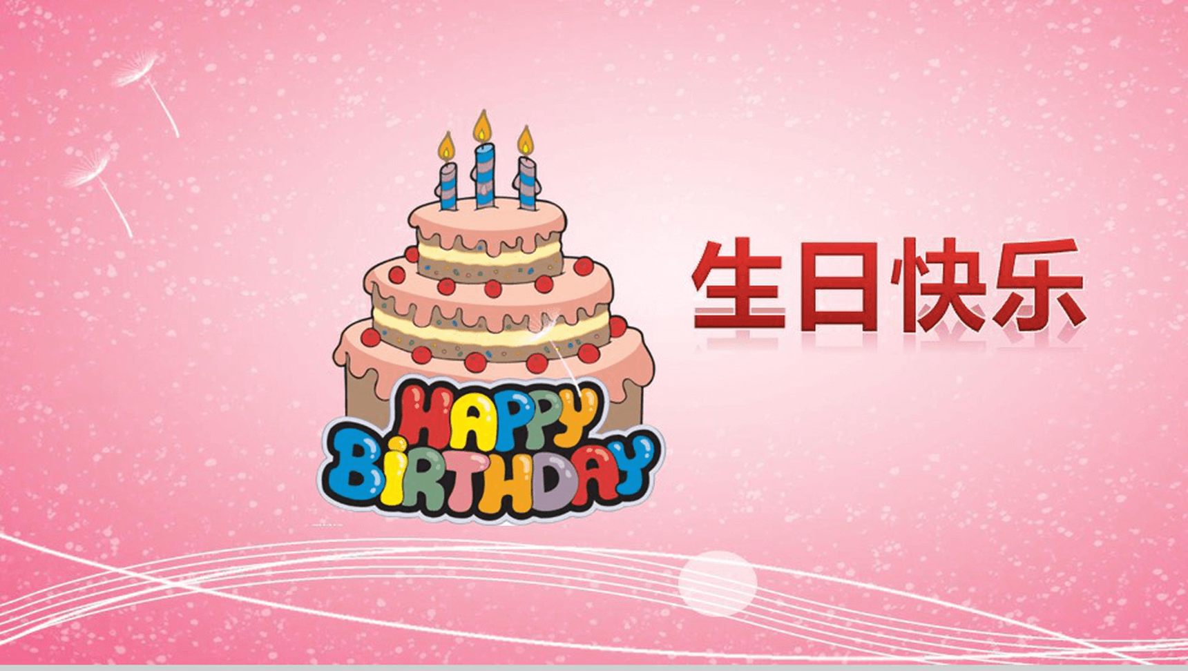 粉色唯美生日记录电子纪念相册PPT模板