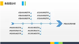 简约线形鱼骨图PPT模板
