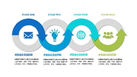 简洁简约商务流程图图表模板