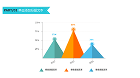 山形锥形柱状图PPT模板素材