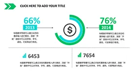 两项比较百分比饼图PPT模板