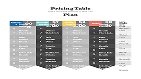 详细价格报价表格PPT模板