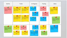 彩色便利贴简约表格PPT图表模板