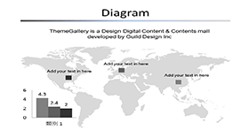简洁灰色世界地图PPT素材