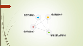 清新简单交叉关系雷达图PPT图表模板