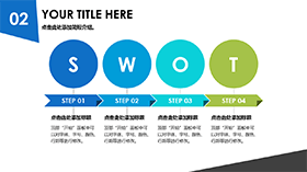大方实用SWOT分析图PPT素材