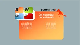 橙色创意SWOT分析PPT图表模板