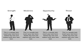 商务人物剪影SWOT分析PPT模板