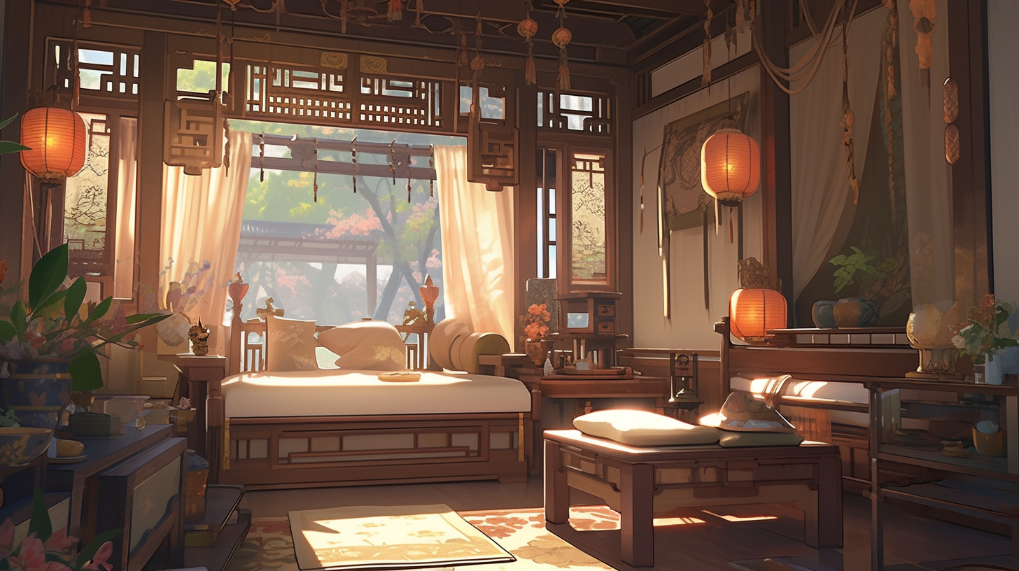 AI绘画仙侠古风背景图片