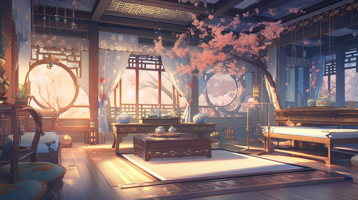 AI绘画仙侠古风背景图片