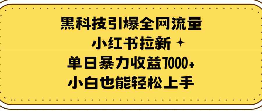 黑科技引爆全网流量小红书拉新，单日暴力收益7000+，小白也能轻松上手  实战VIP项目